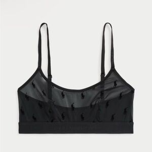 Ralph Lauren Black Sheer Polo Pony Bralette